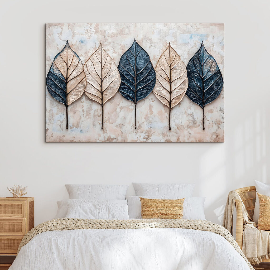 Foglie blu e beige — ambiente 1