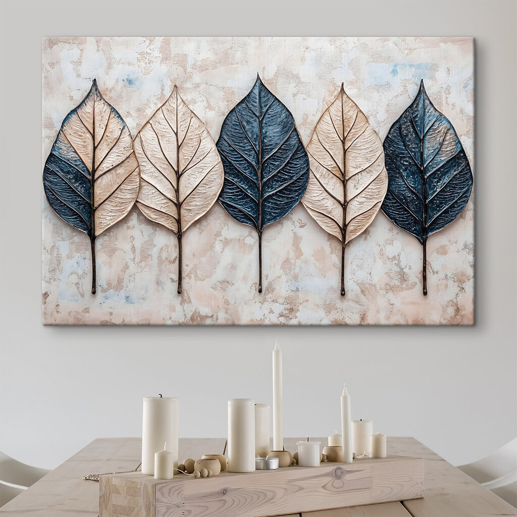 Foglie blu e beige — ambiente 2