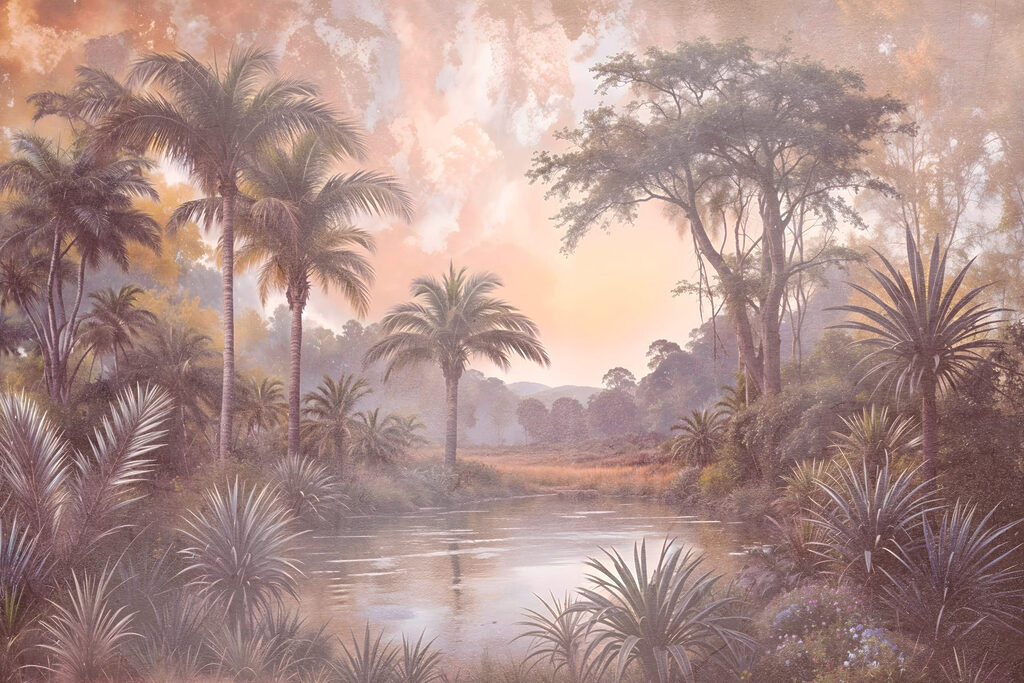 Fiume tropicale all’alba — design completo