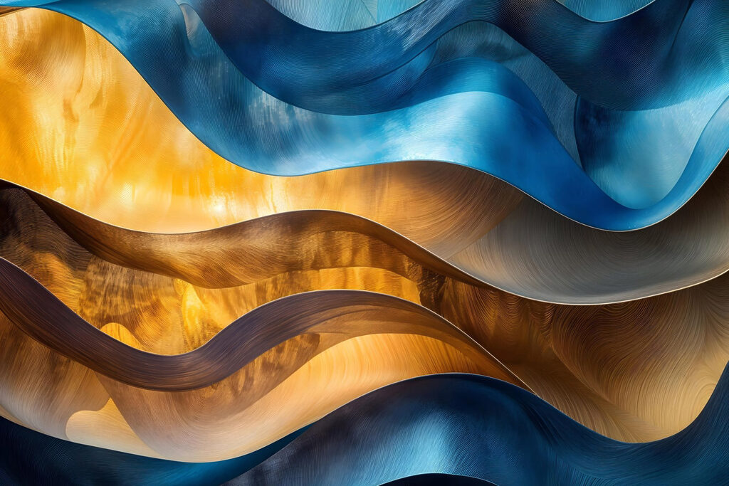 Onde blu e oro — design completo