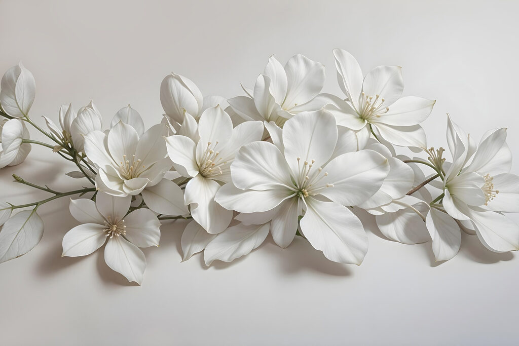 Ramo di fiori bianchi — design completo