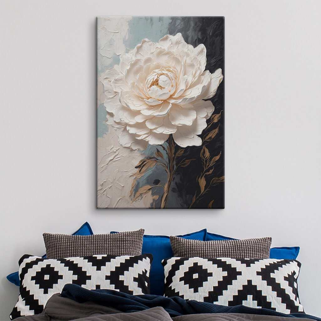 Fiore bianco su scuro — ambiente 2