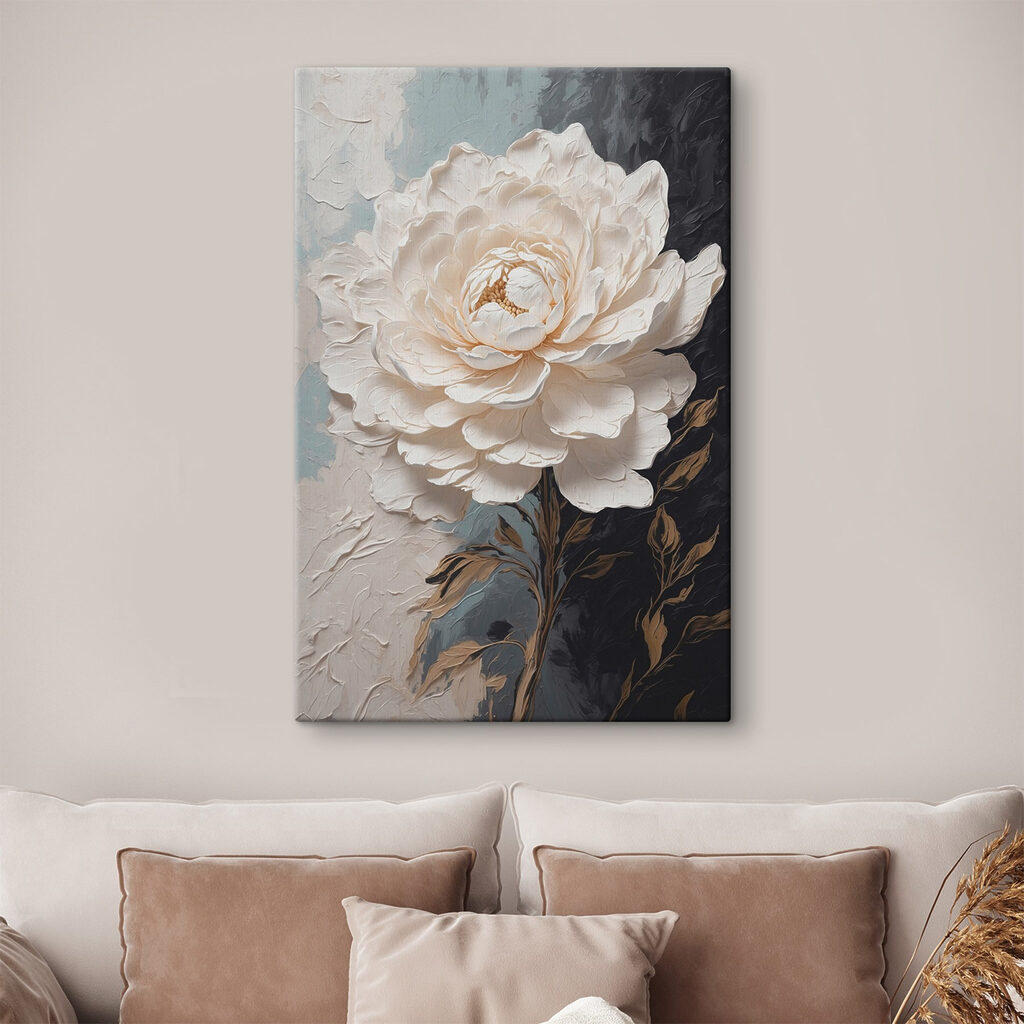 Fiore bianco su scuro — ambiente 1