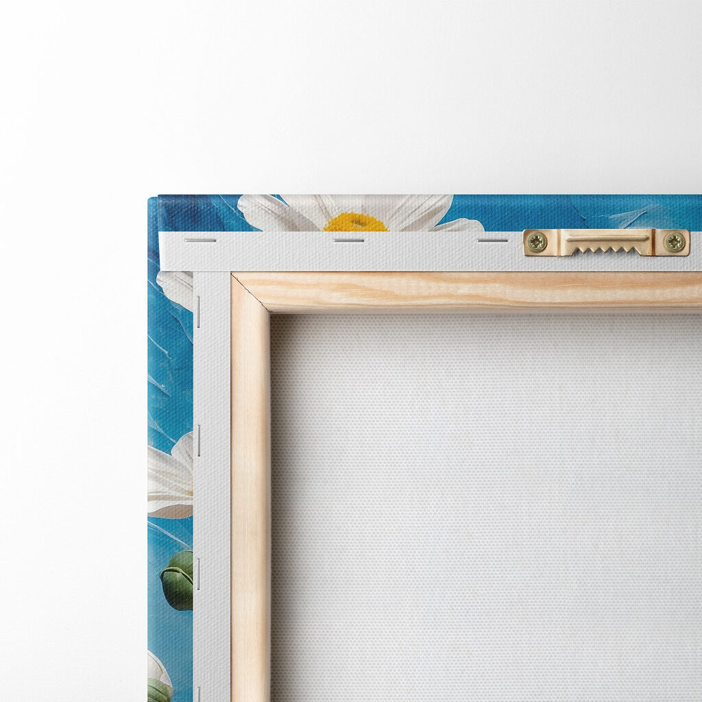 Fiori selvatici sul blu — retro