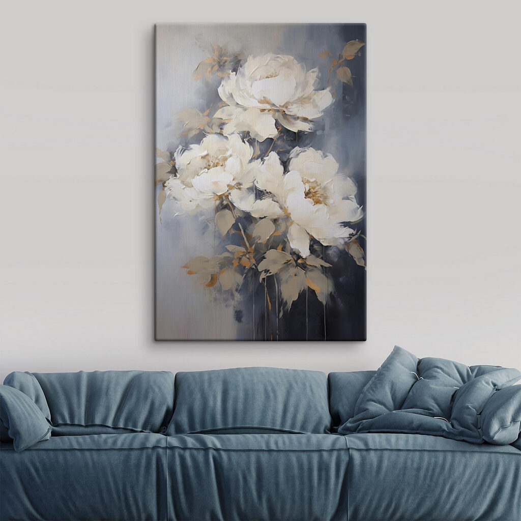 Rose bianche su blu — ambiente 1