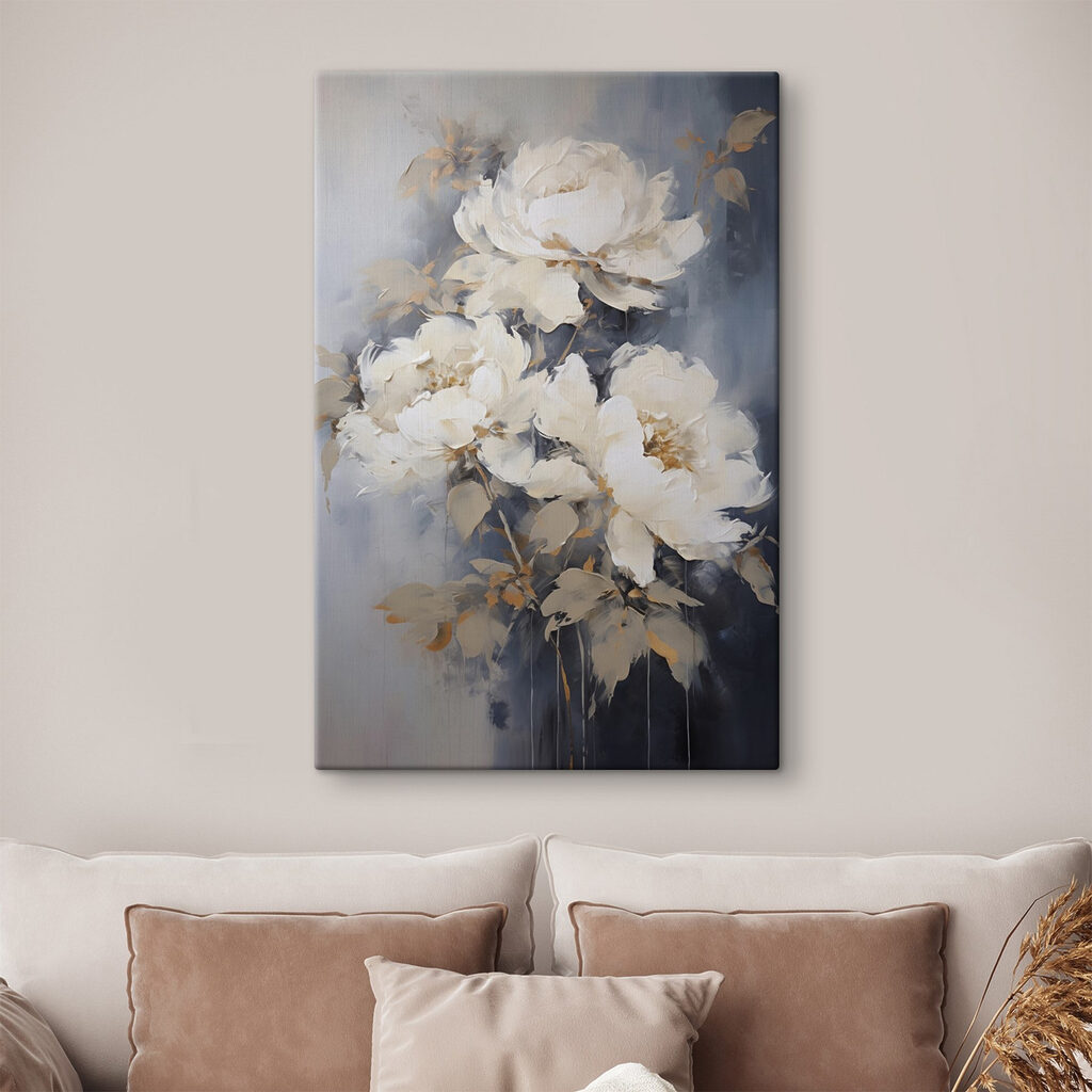 Rose bianche su blu — ambiente 2