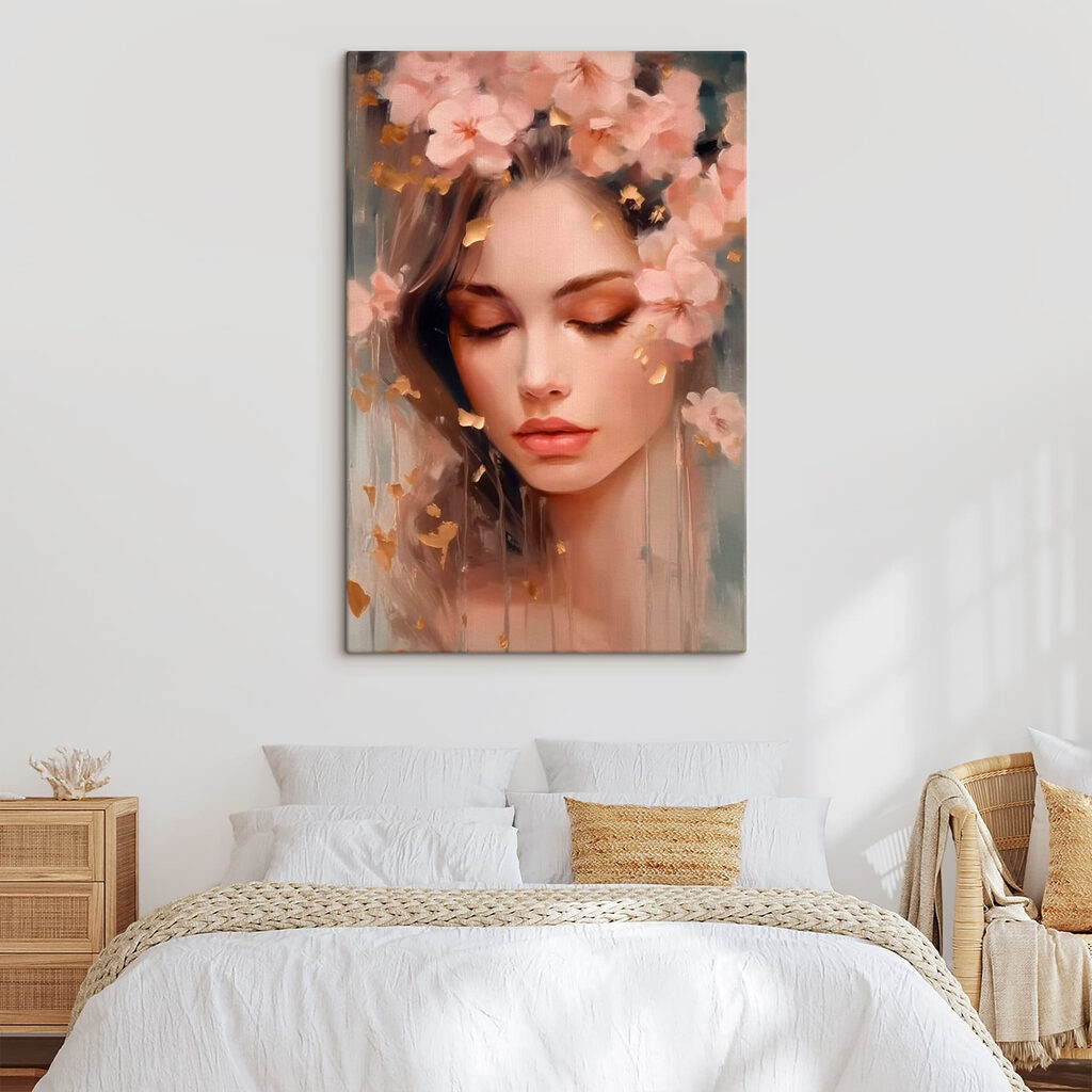 Donna assopita tra fiori — ambiente 2