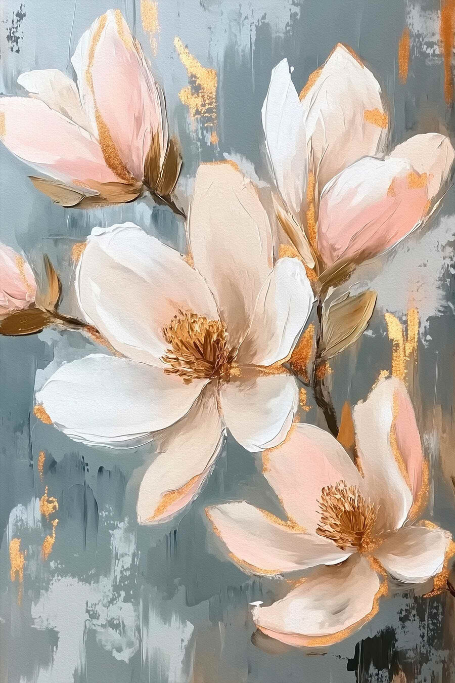 Magnolia su blu-grigio — design completo