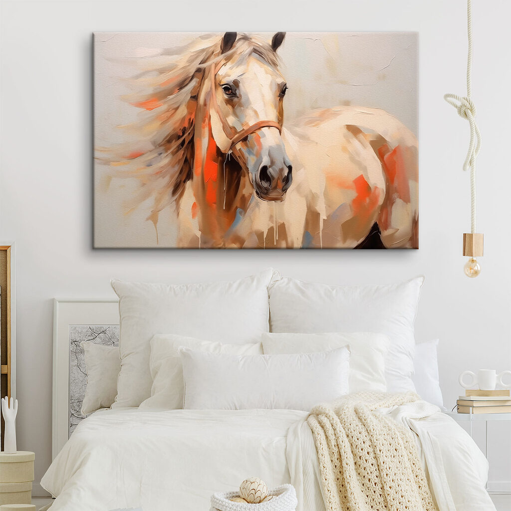 Cavallo tra pennellate calde — ambiente 1