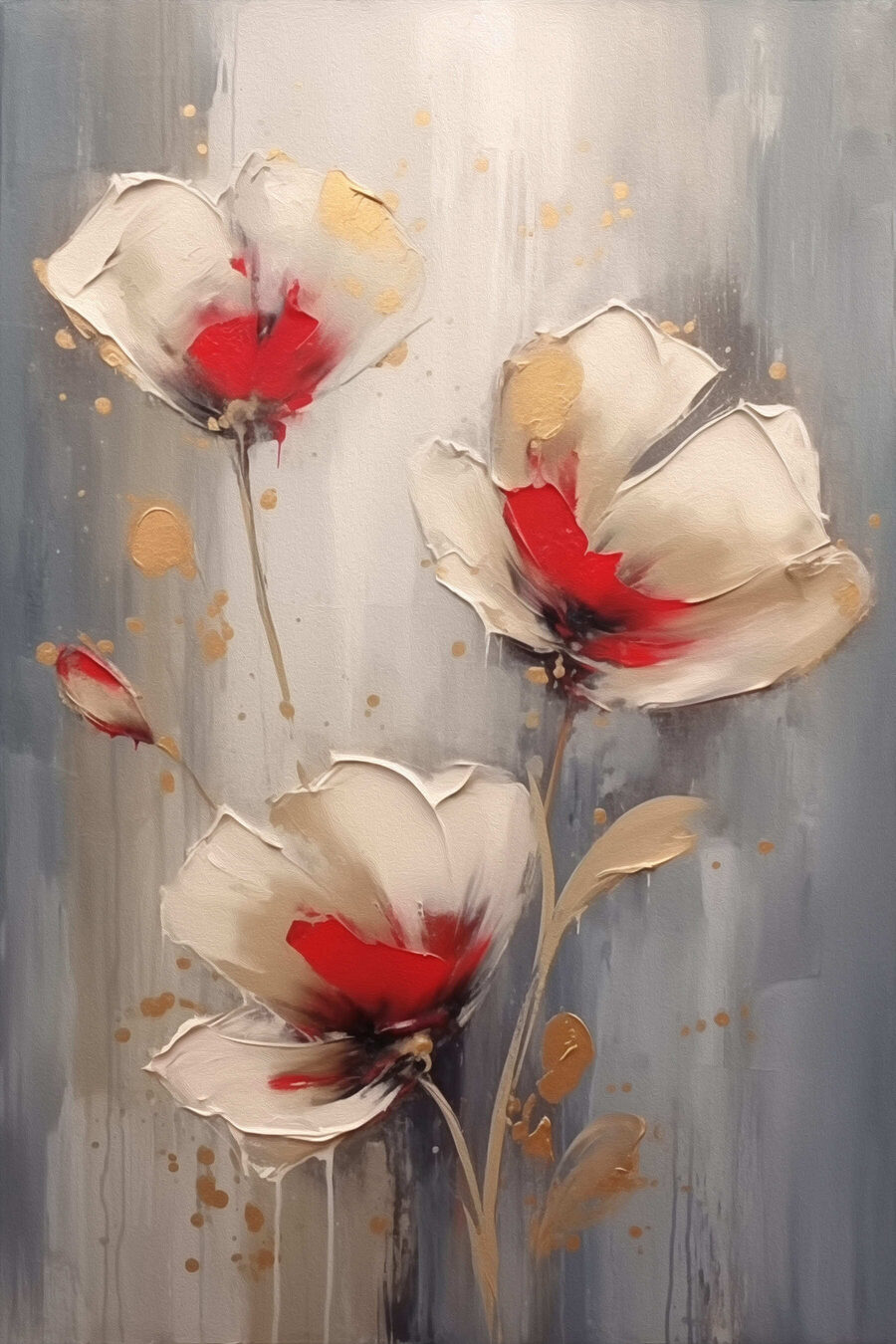 Fiori crema con rosso — design completo