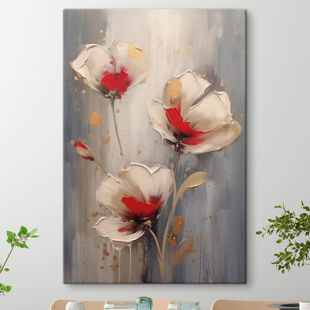 Fiori crema con rosso — ambiente 2