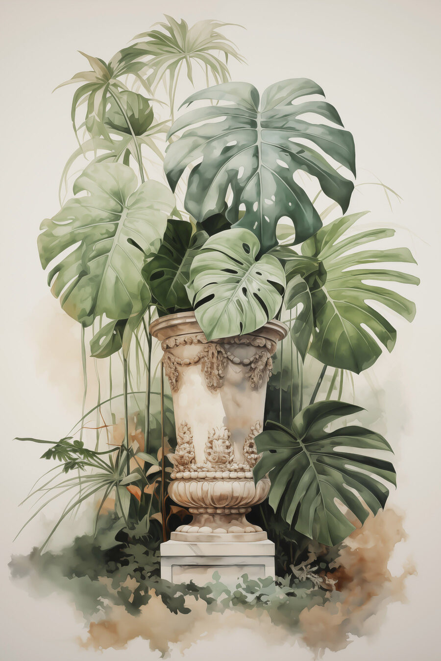 Monstera in vaso classico — design completo