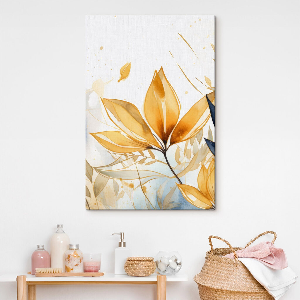 Foglie dorate su bianco — ambiente 1