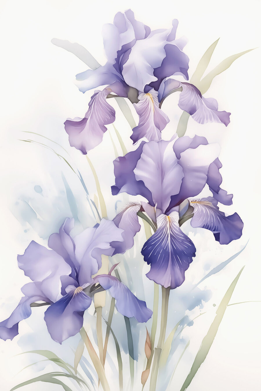 Iris ad acquerello chiaro — design completo
