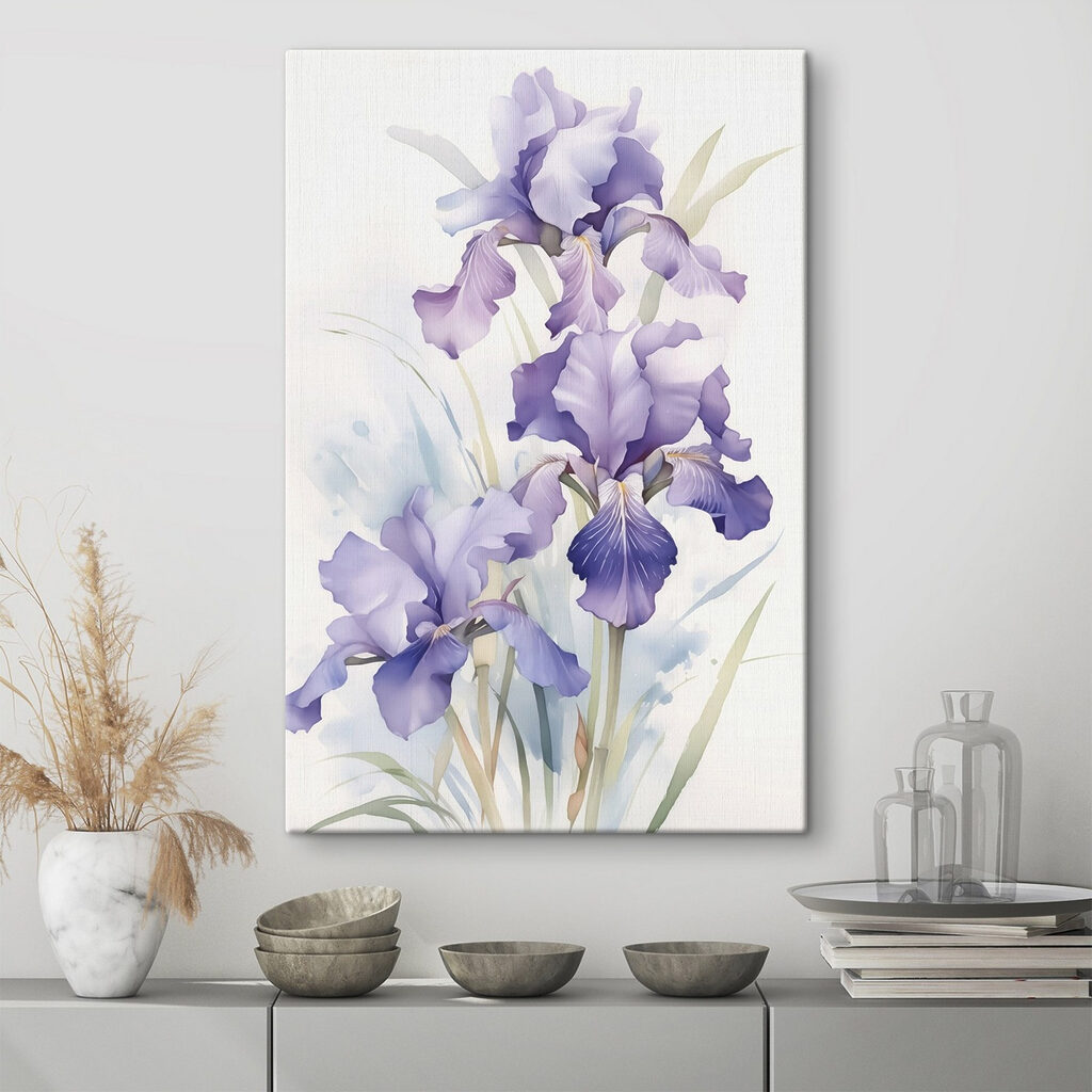 Iris ad acquerello chiaro — ambiente 1