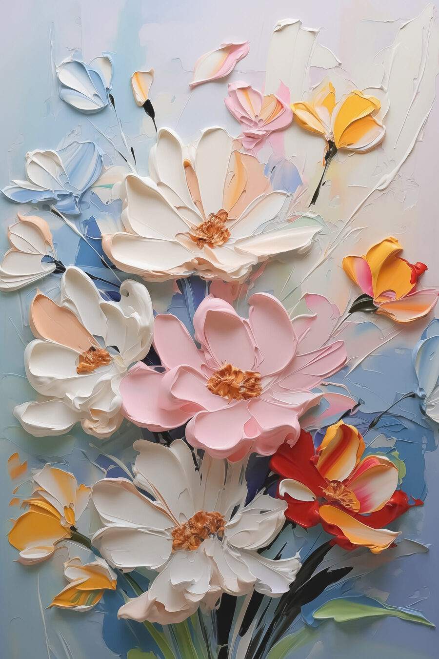 Fiori in campiture pastello — design completo