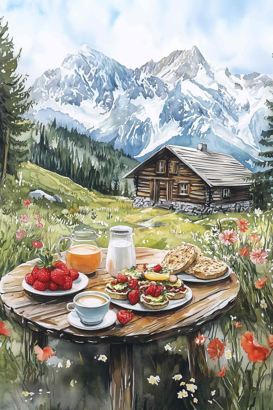 Colazione in montagna — design completo