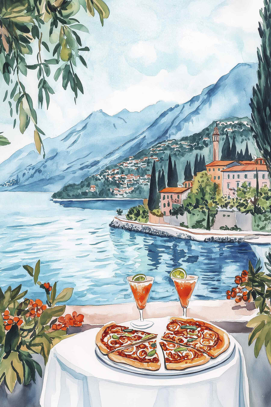 Pizza accanto al lago — design completo
