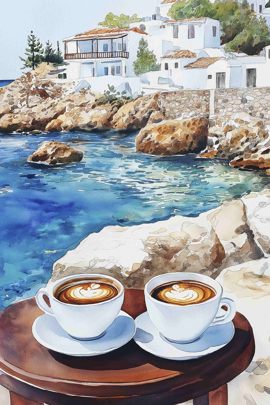 Caffè accanto al mare — design completo