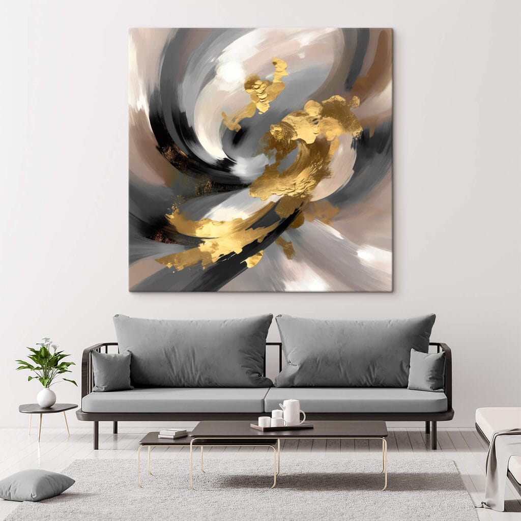 Vortice dorato su grigio — ambiente 2