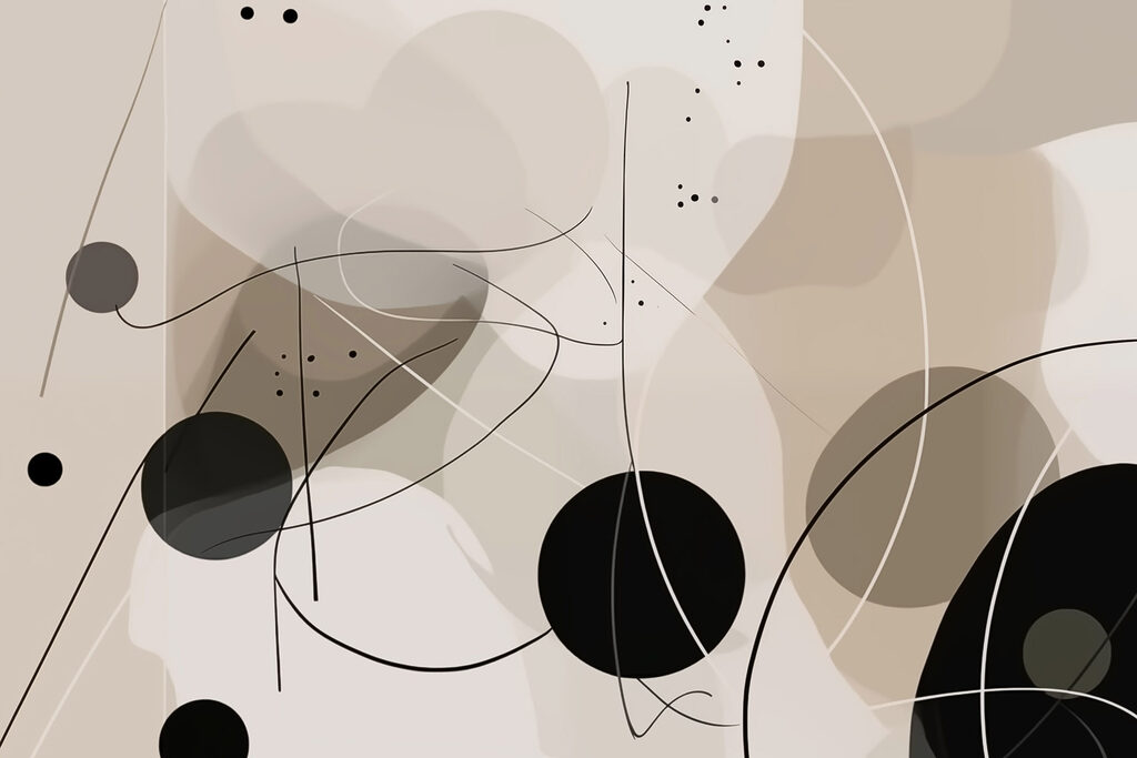 Cerchi neri tra linee — design completo