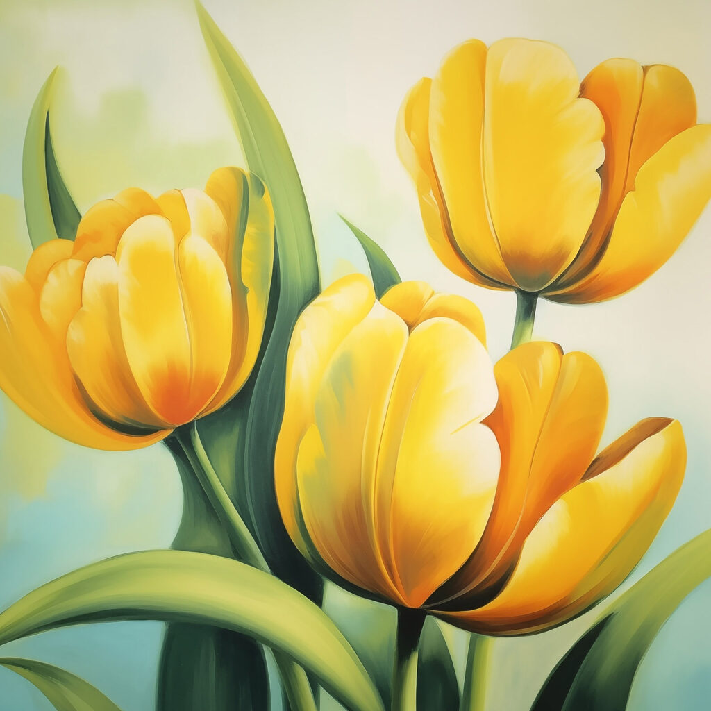 Tulipani gialli al sole — design completo