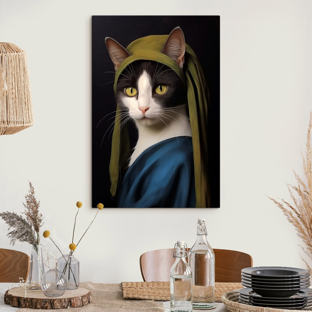 Gatto con scialle blu — ambiente 1