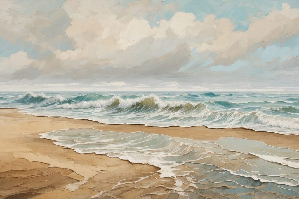 Onde basse sulla sabbia — design completo