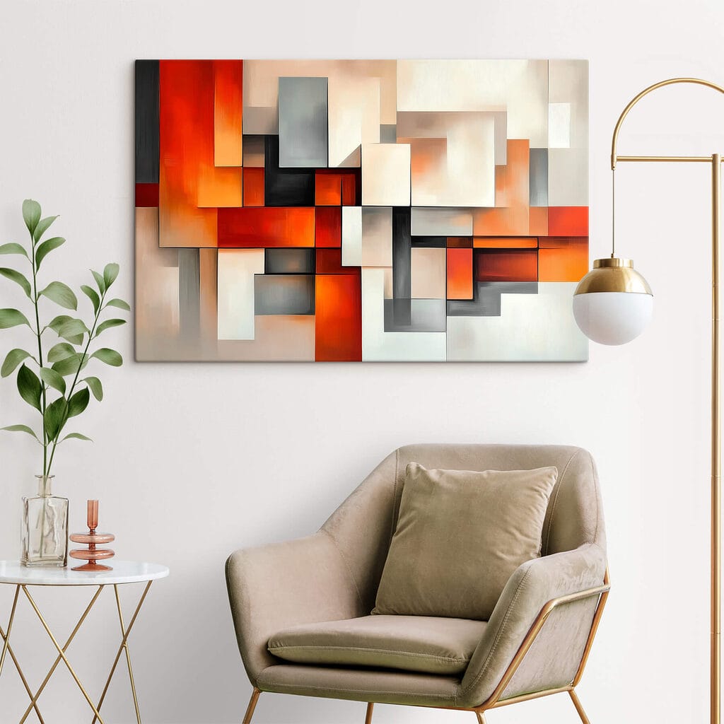Blocchi arancio su crema — ambiente 2