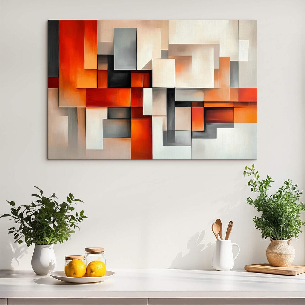 Blocchi arancio su crema — ambiente 3