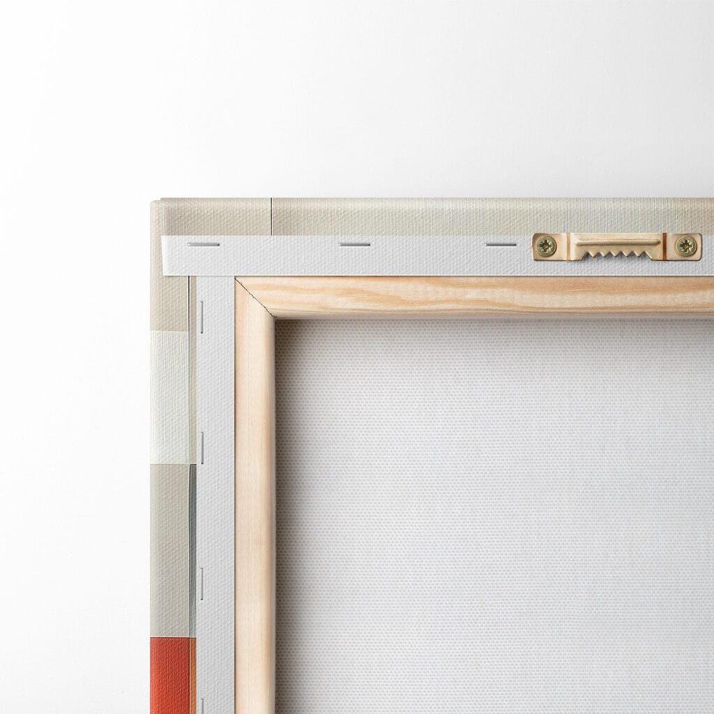 Blocchi arancio su crema — retro