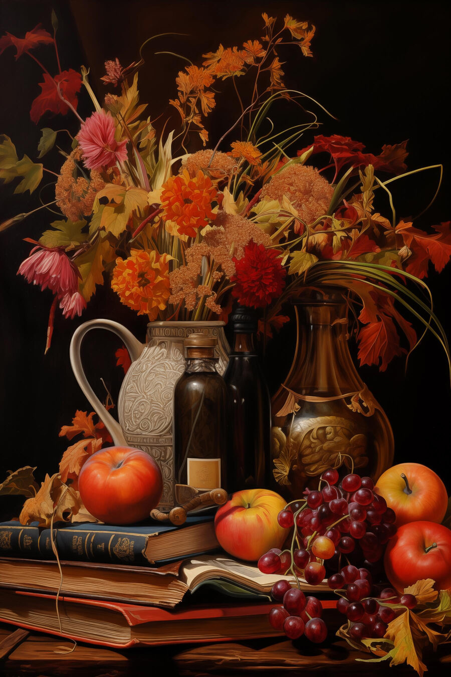 Bouquet autunnale con frutta — design completo