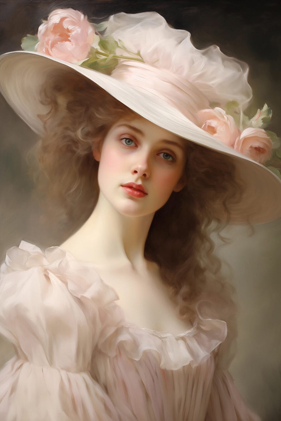 Donna con cappello rosa — design completo