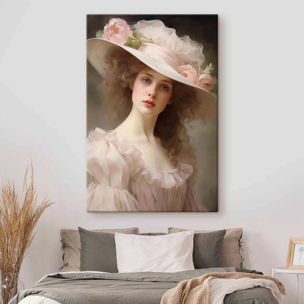Donna con cappello rosa — ambiente 1