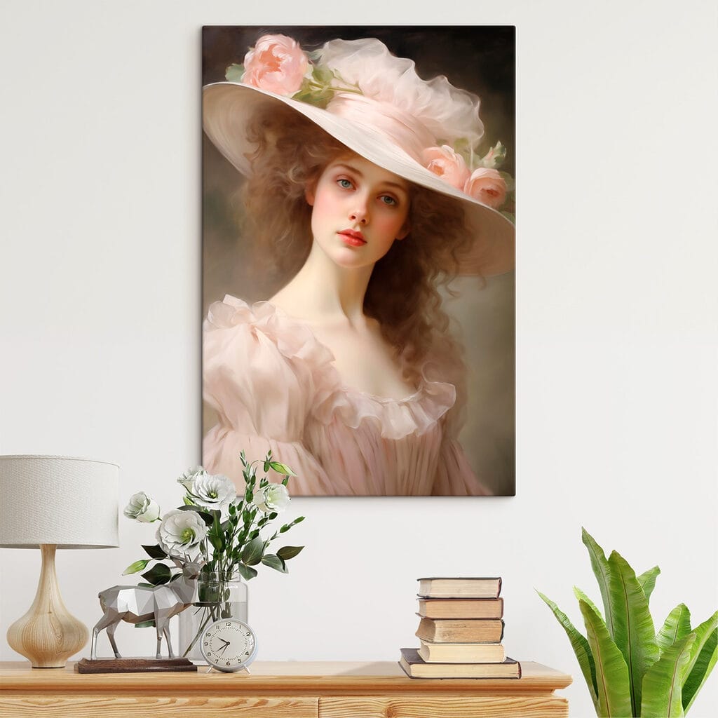 Donna con cappello rosa — ambiente 2