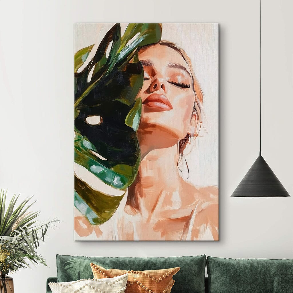 Donna con monstera — ambiente 1