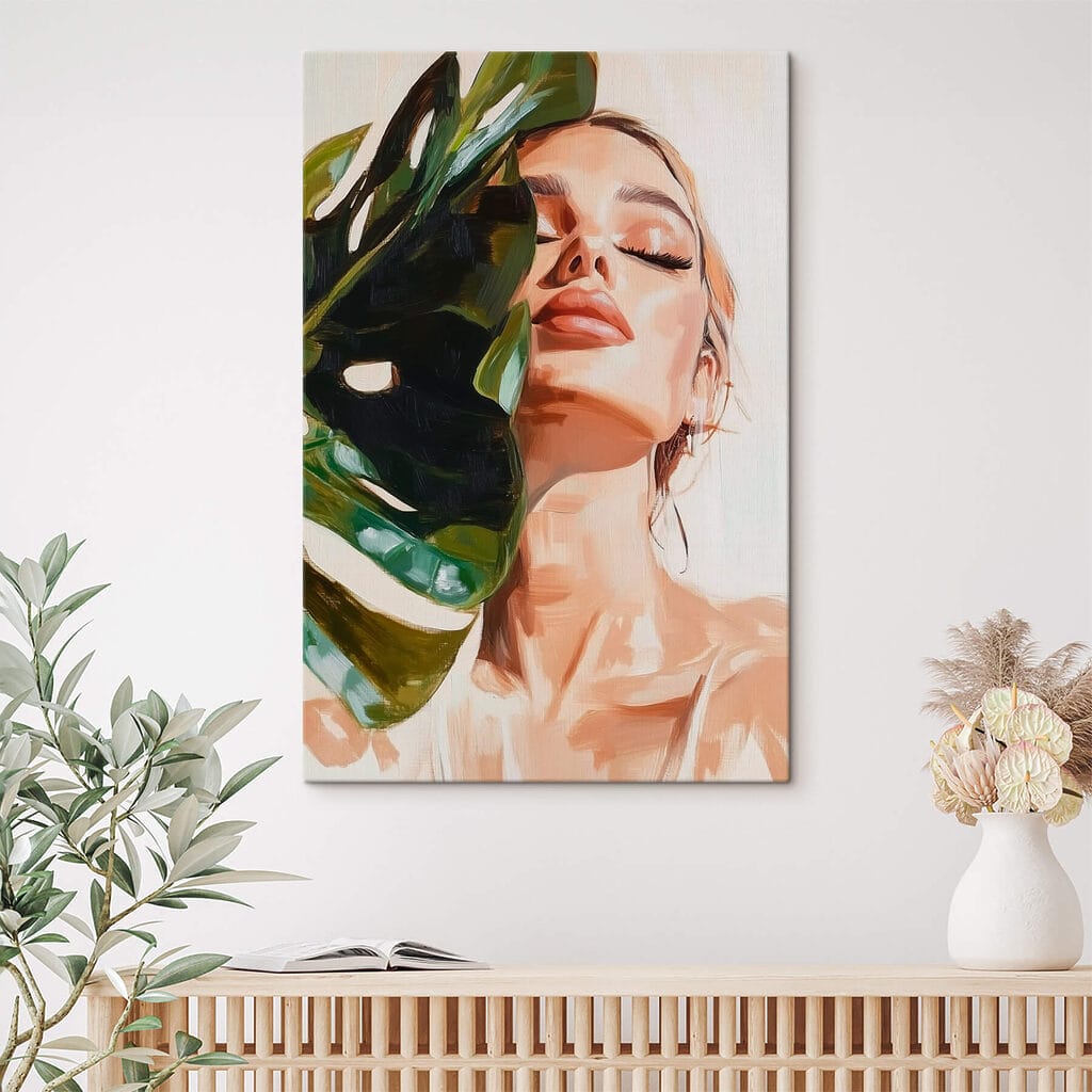 Donna con monstera — ambiente 3