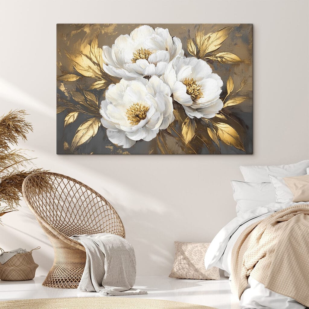 Peonie bianche e oro — ambiente 2
