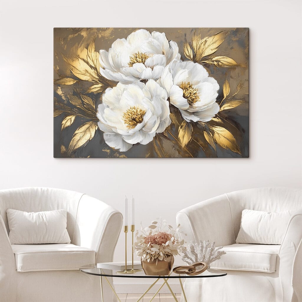 Peonie bianche e oro — ambiente 3