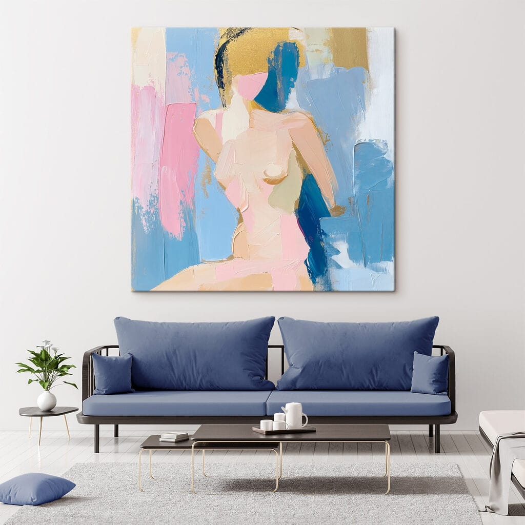 Nudo seduto in pastello — ambiente 2