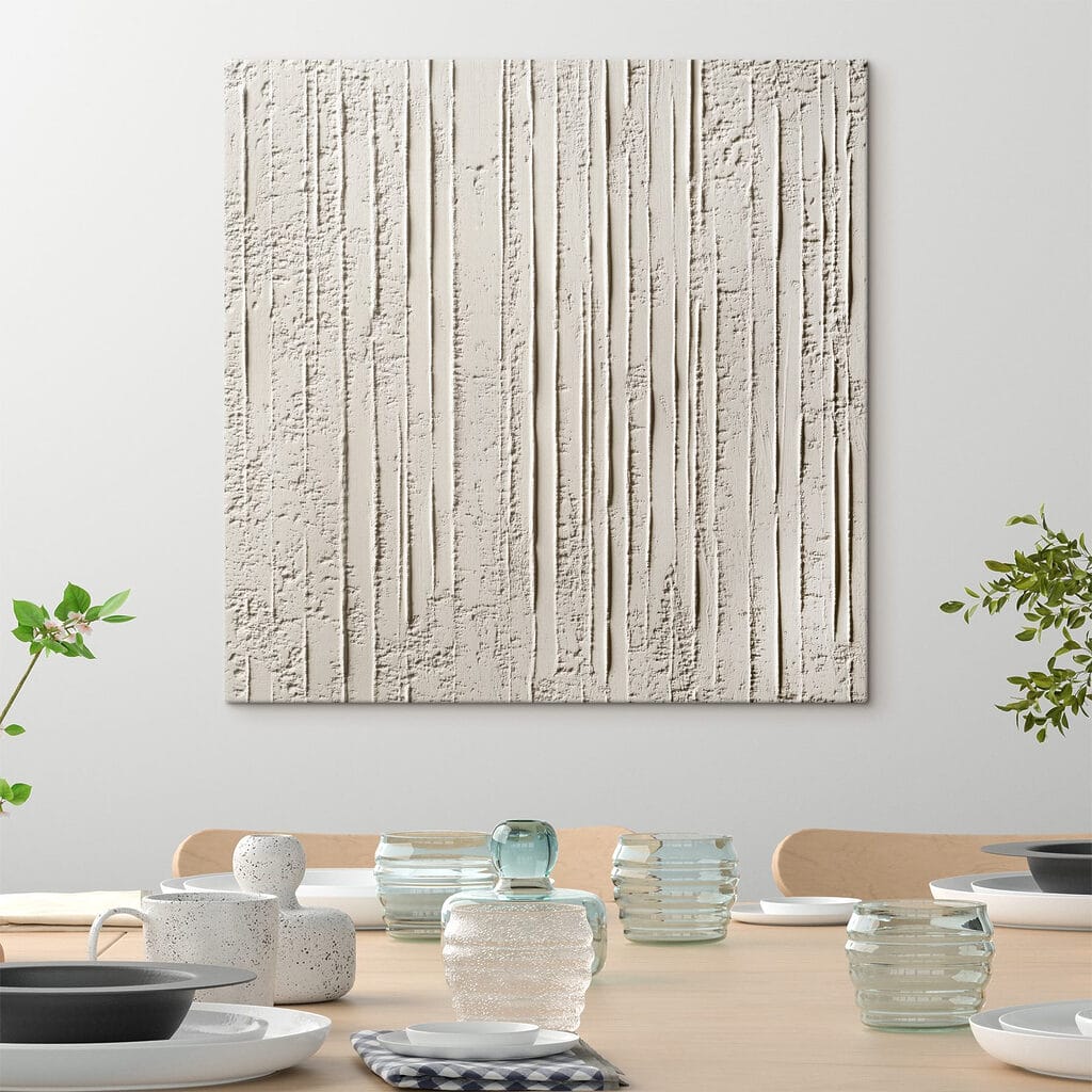 Linee verticali su crema — ambiente 2