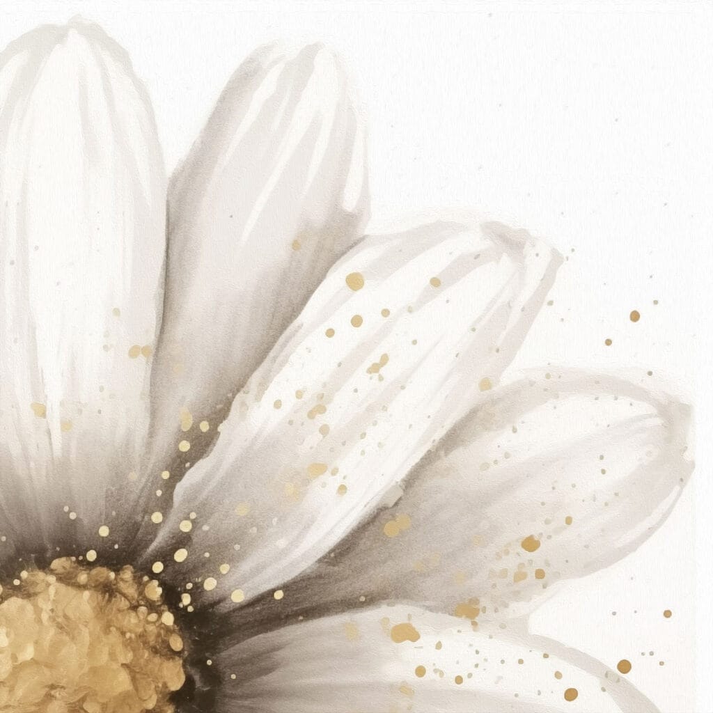 Petali bianchi e oro — design completo