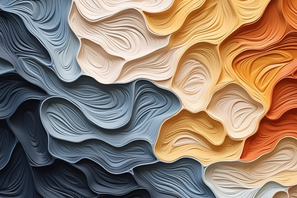 Pieghe blu e arancio — design completo