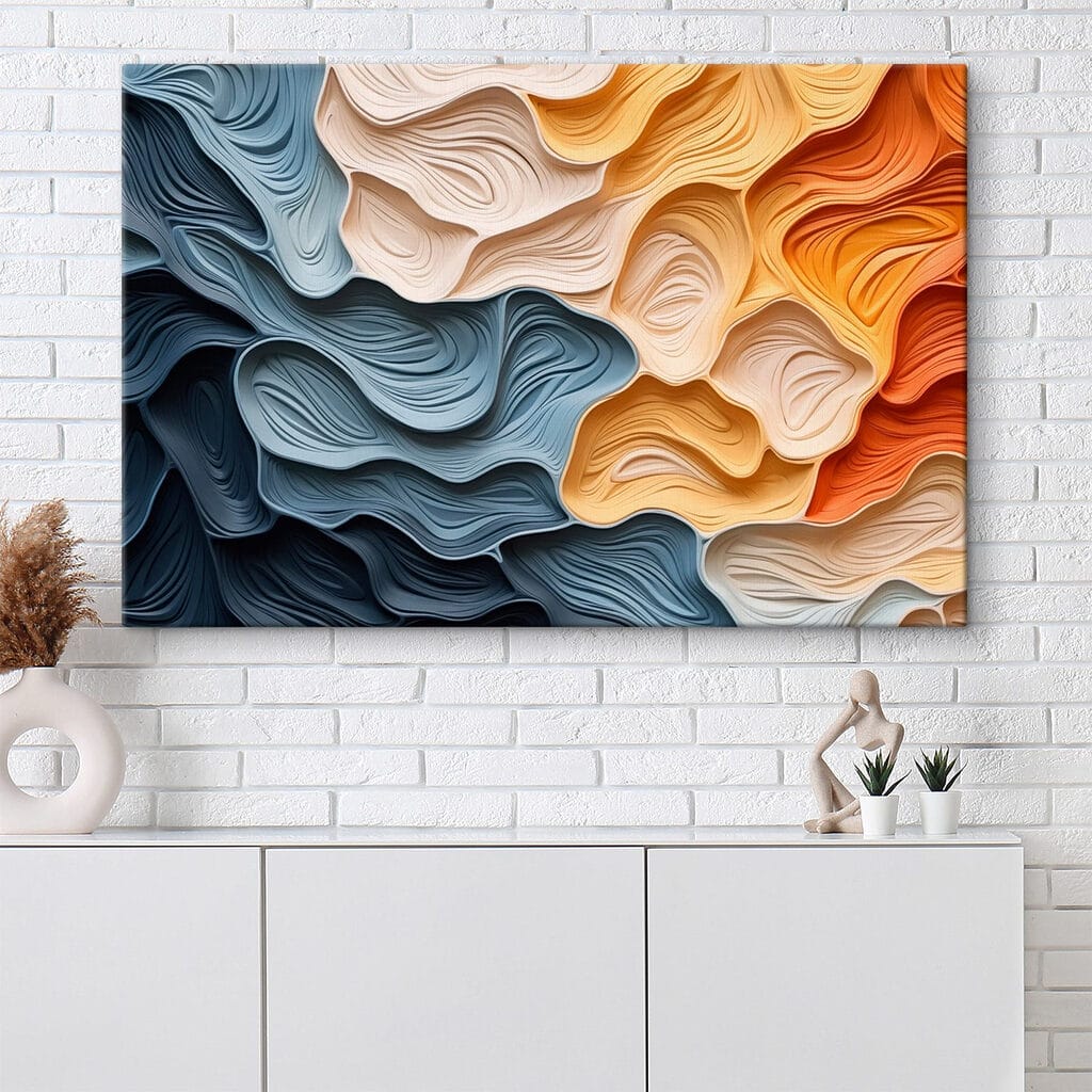 Pieghe blu e arancio — ambiente 2