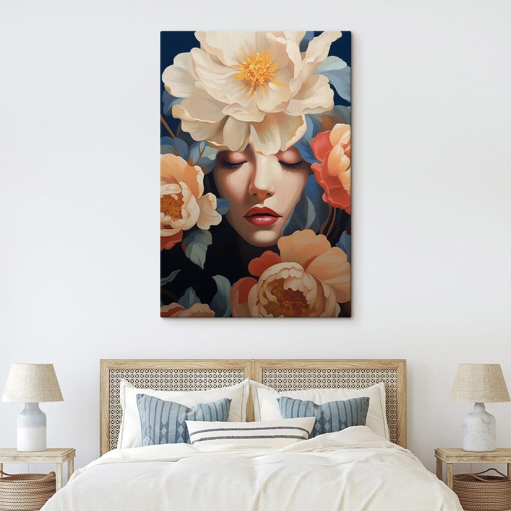 Donna fra fiori pesca — ambiente 1