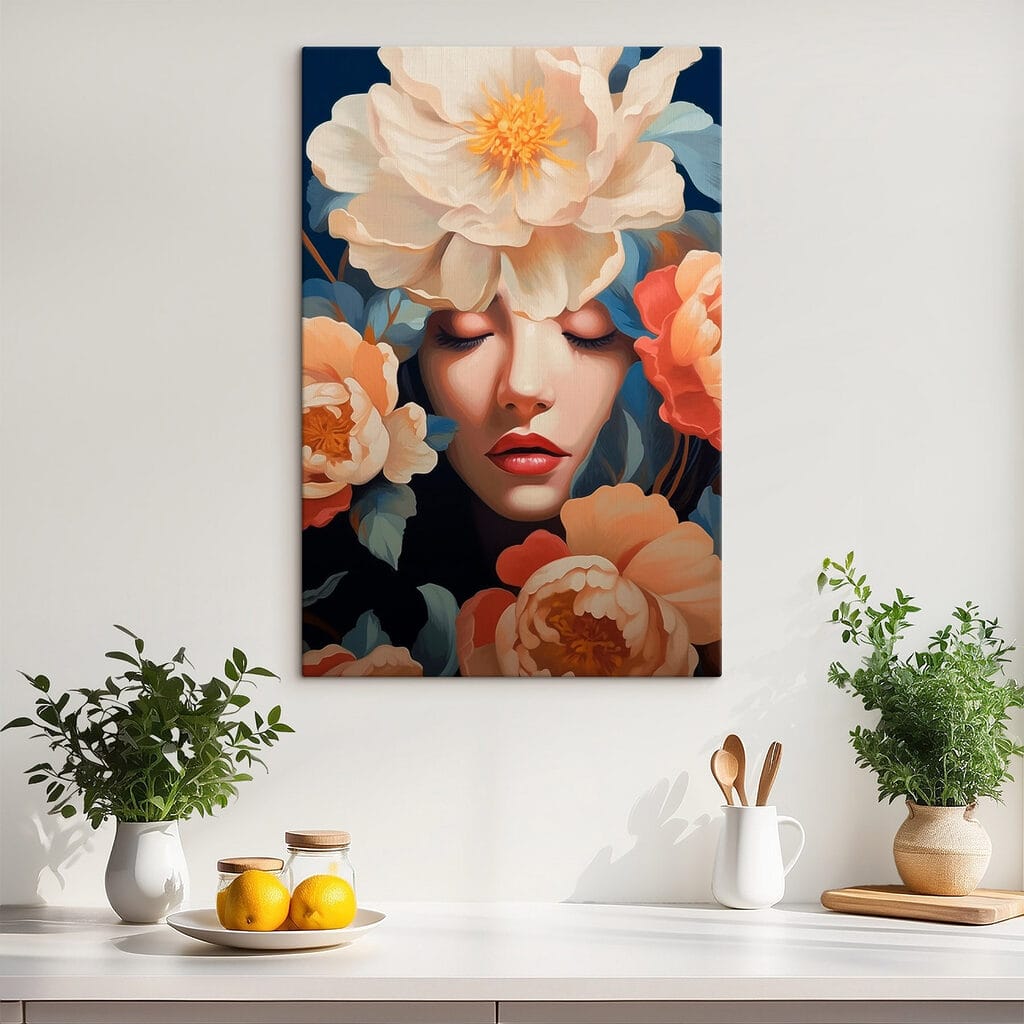 Donna fra fiori pesca — ambiente 2