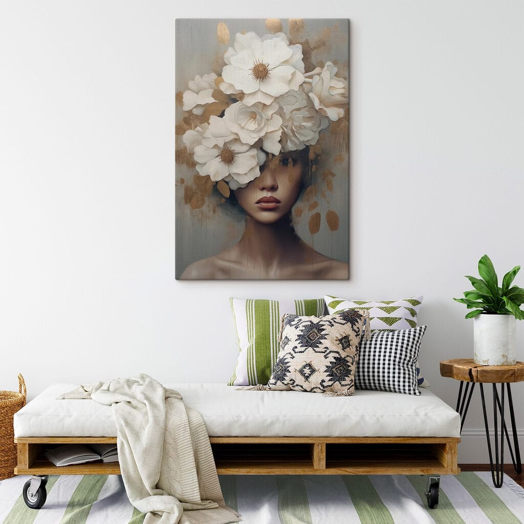 Donna sotto fiori bianchi — ambiente 2