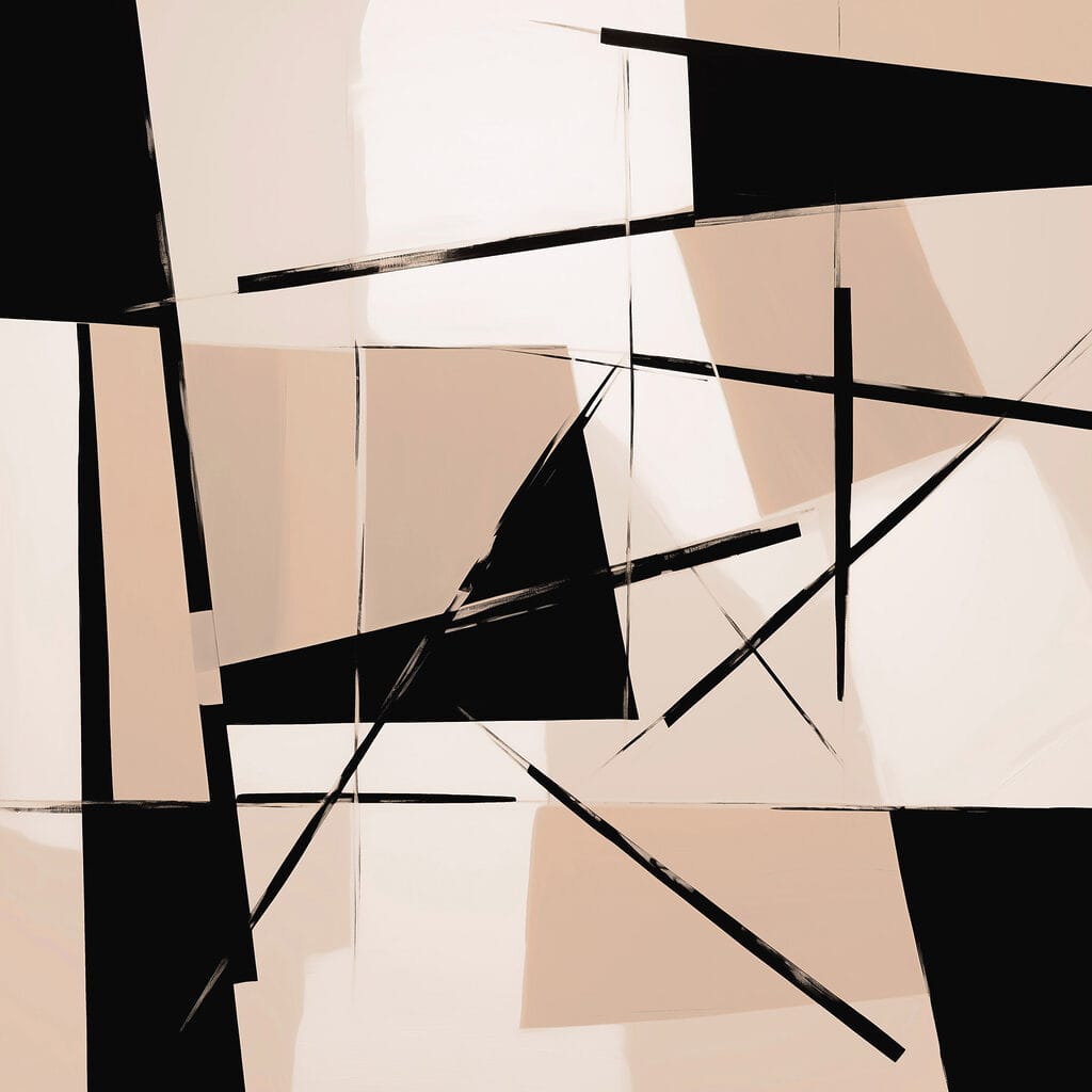 Linee nere su beige — design completo