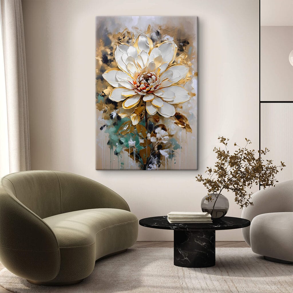 Fiore bianco, tocchi d’oro — ambiente 2