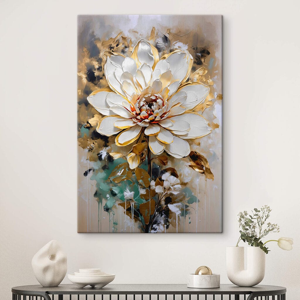 Fiore bianco, tocchi d’oro — ambiente 1